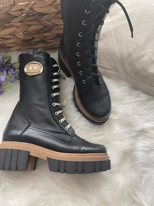 Eleganckie workery z ozdobami naturalna skóra kolory