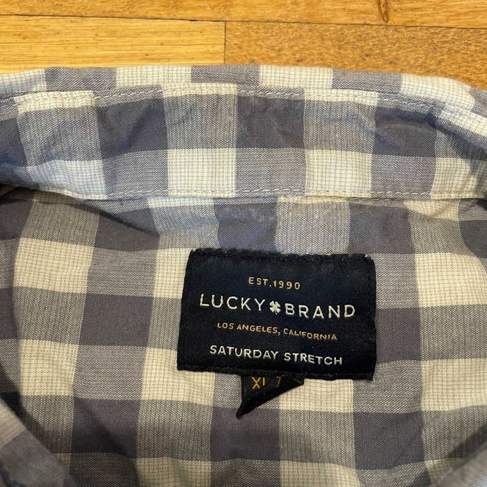 Lucky Brand Koszula Męska Krótki Rękaw Krata Rozm. Xl