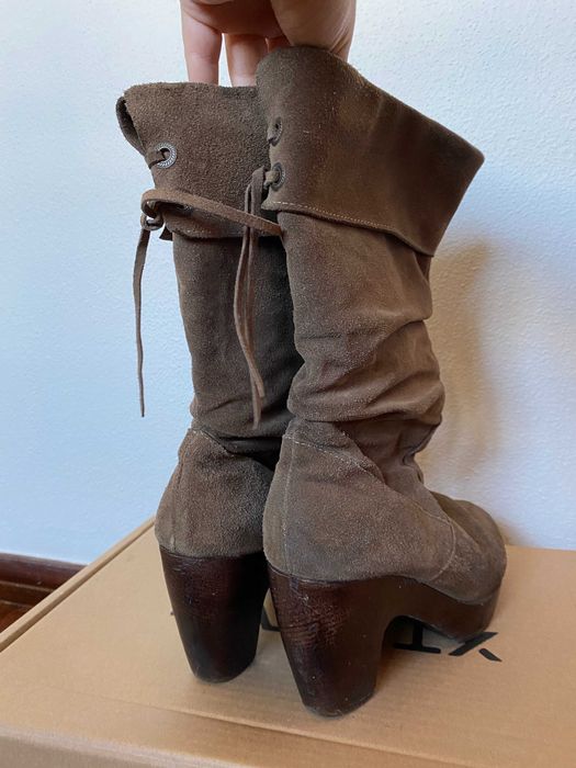 Bota camurça compensada Gianna