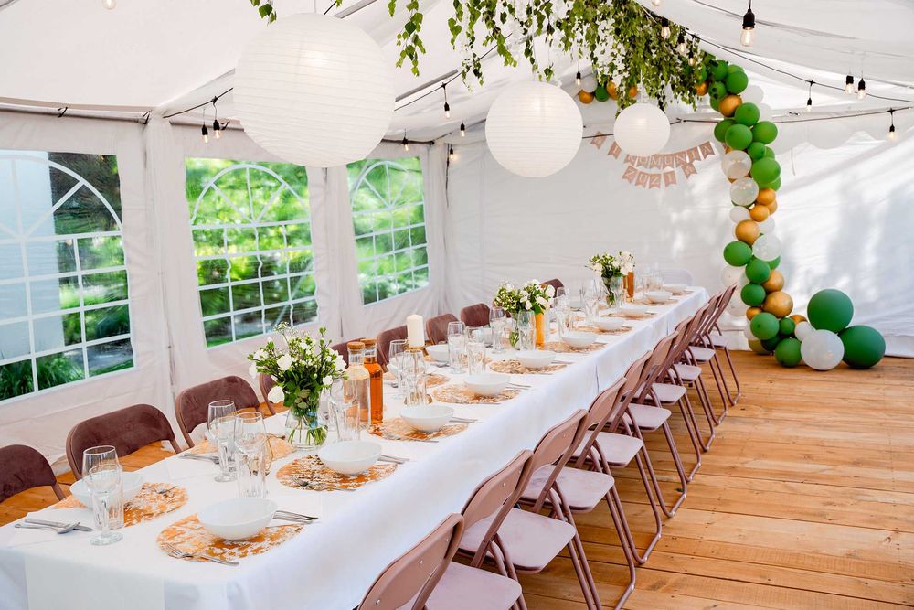 Namiot imprezowy ! Podłoga, stoły, krzesła, dekoracje