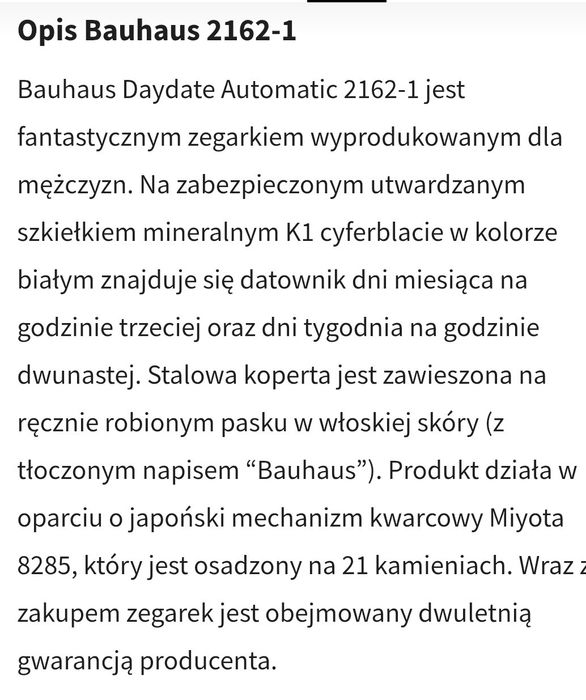 Zegarek Bauhaus Automatic