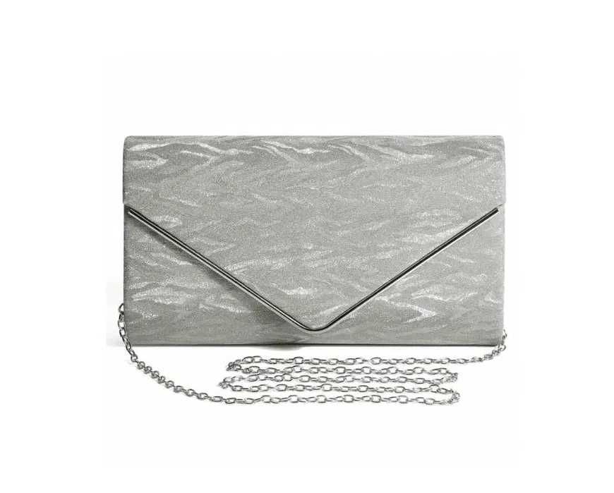 Nowa torebka damska wieczorowa /kopertówka /torebeczka /srebrna !3248!
