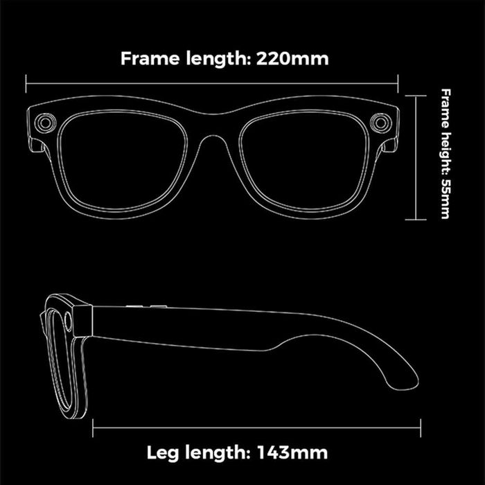 Inteligentne Okulary Al 500W  Kamera HD Tłumaczenie Sterowanie Głosowe