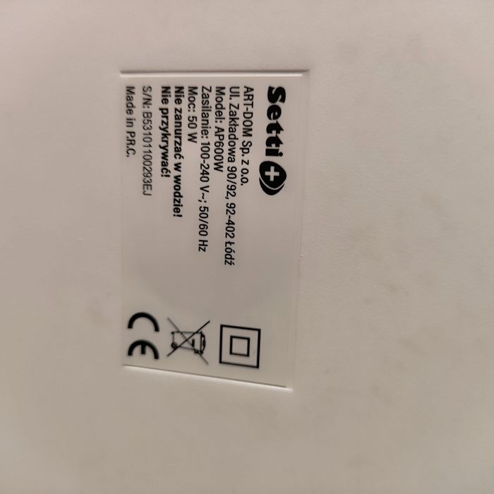 Oczyszczacz powietrza SETTI+ AP600W jonizator