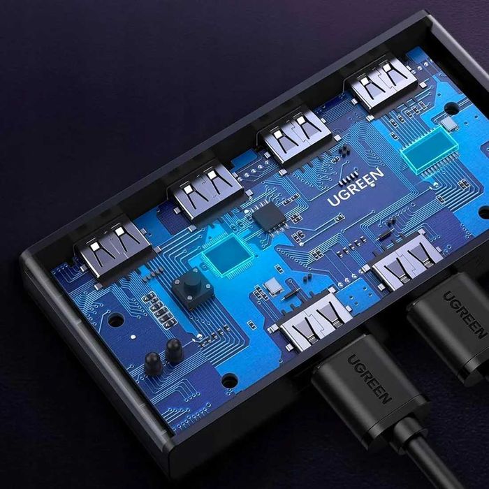 Przełącznik Switch USB 3.0 UGREEN 2PC na 4 Urządzenia 5Gbps