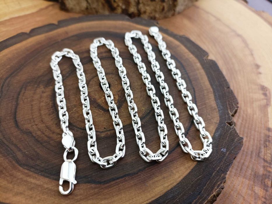 Срібний ланцюг Якір, срібна цепочка якорная Серебряная цепь Якорь
