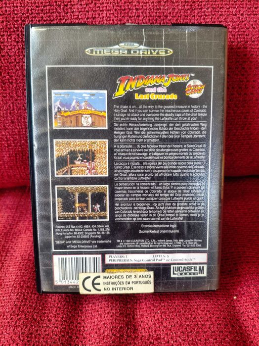 Capa e caixa só SEGA Megadrive Indiana Jones