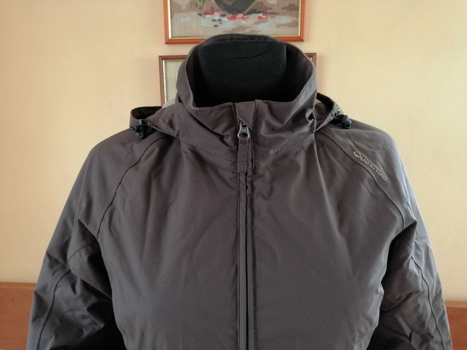 Brązowa kurtka damska z kapturem, Decathlon (Quechua), rozm. 34/36