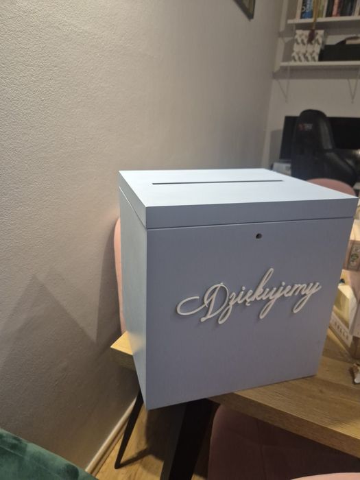 Zestaw weselny pudło na koperty, tablica powitalna, stelaż