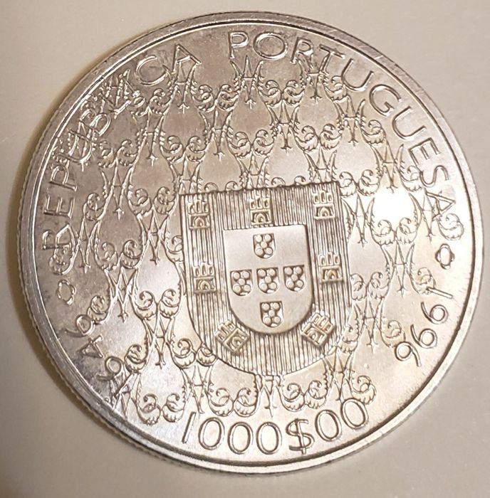 Moeda antiga de 1000 escudos - prata