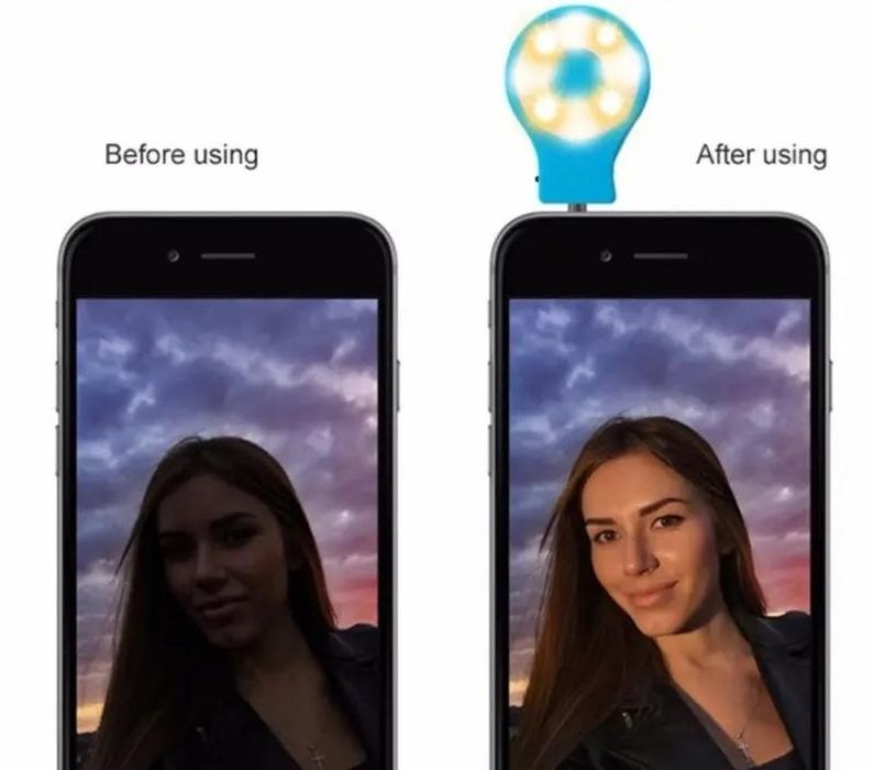 Спалах освітлення для селфі на 8 led світодіодів зі штекером 3,5 мм