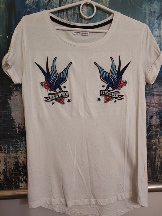 Koszulka biała damska Cropp XS T-shirt