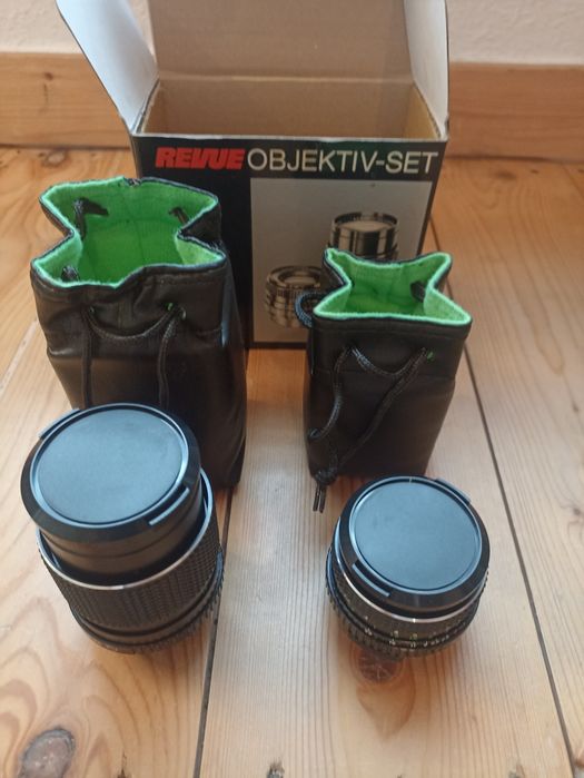 Новий комплект об'єктивів Revue M42 (28mm f/2.8 + 135mm f/2.8) NOS