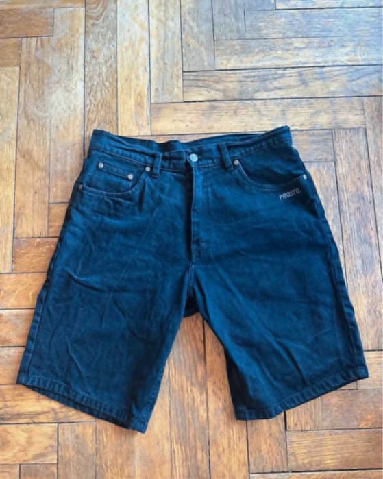 Spodnie krótkie prosto klasyk rozmiar S jeans czarne ciemne