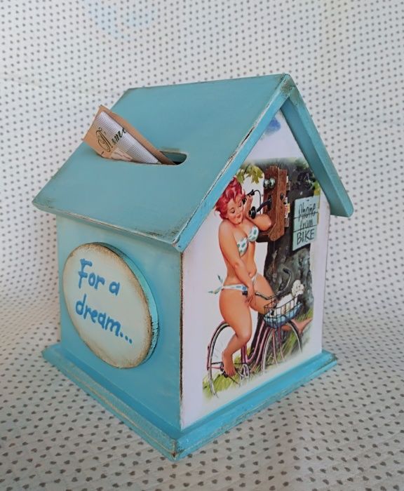 Скарбничка ручної роботи. Копилка. Декупаж