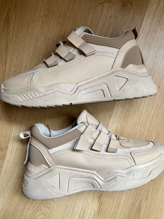 Sneakersy 37 beżowe damskie lato sportowe półbuty