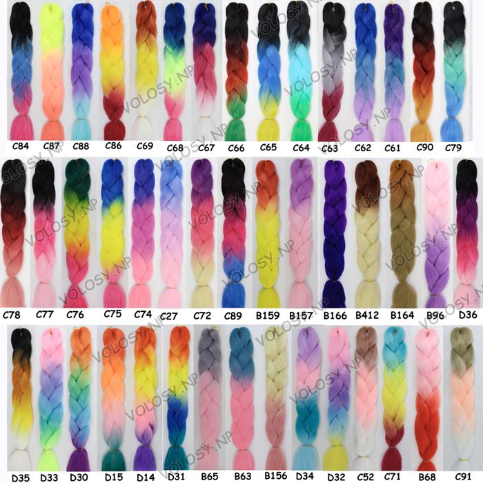 Канекалон косы цветные пряди, каникалон, мамбо, сенегалы брейды омбре