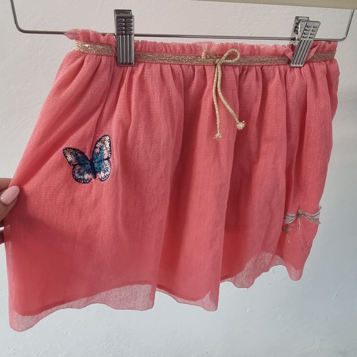 Spódnica 122 spódnico-spodenki różowa tiul tiulowa motylki