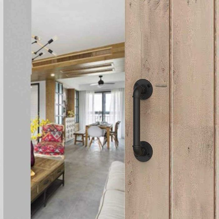 CCJH klamka do drzwi przesuwnych w stylu retro, 1 szt., czarna