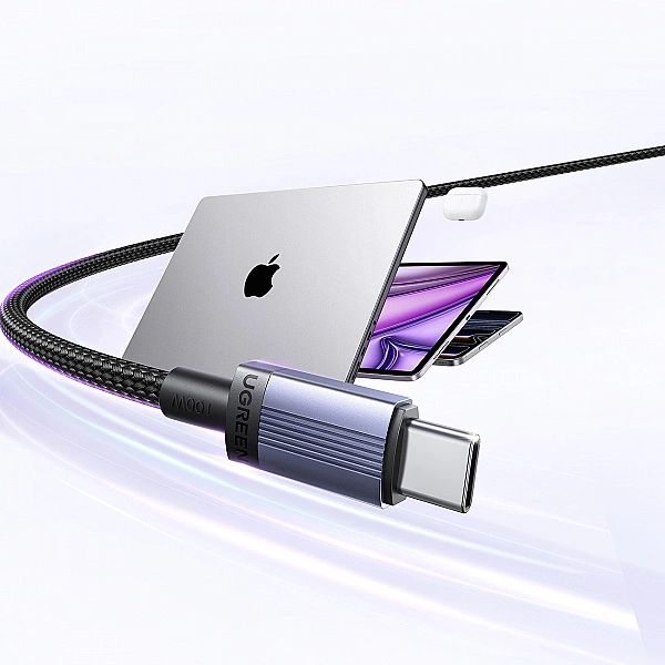 Kabel Ugreen USB-C do USB-C PD 100W 5A 2m - czarny