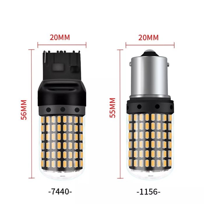 Яркие Лед лампы в указатели поворота.Цоколь P21w T20 PY21W Т20 жолтый