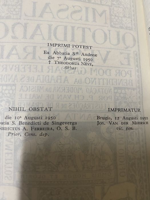 Missal Dom Gaspar Lefebvre, 1950