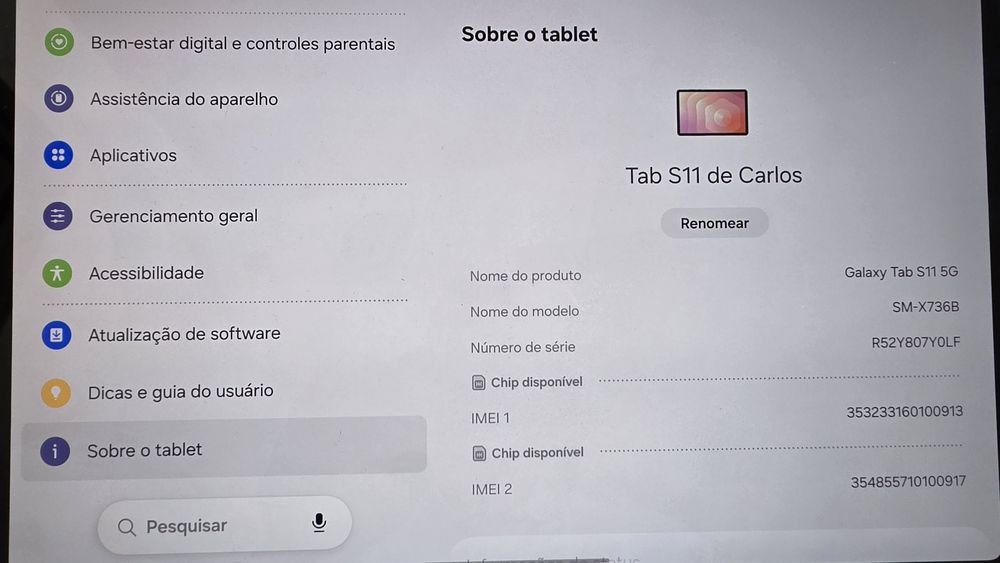 Tablet Samsung S11 5g