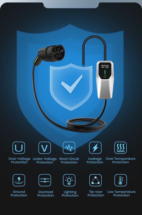 Carregador de carros eléctricos e híbridos Junsun Monofásico 3,5KW 16A