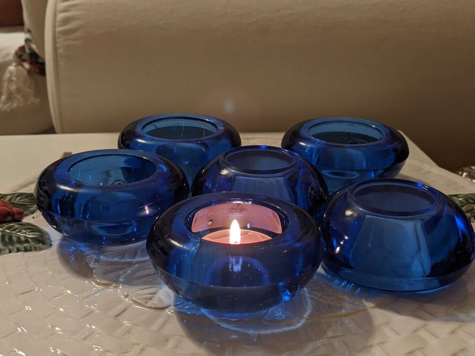 Підсвічники із кольорового скла ручної роботи виробництво Швеція
