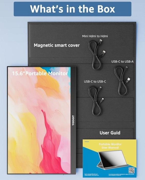 Yodoit PTM15 Przenośny ekran 15,6 cala 1920 × 1080 FHD