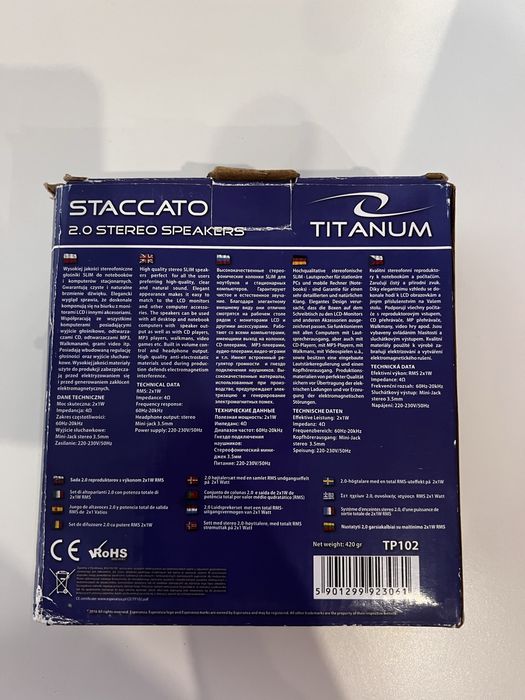 Głośniki Titanum Staccato 2.0 stereo Speakers