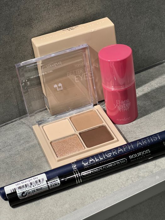 Підводка-фломастер для очей Catrice Bourjois, тіні та тінт для губ rom&nd
