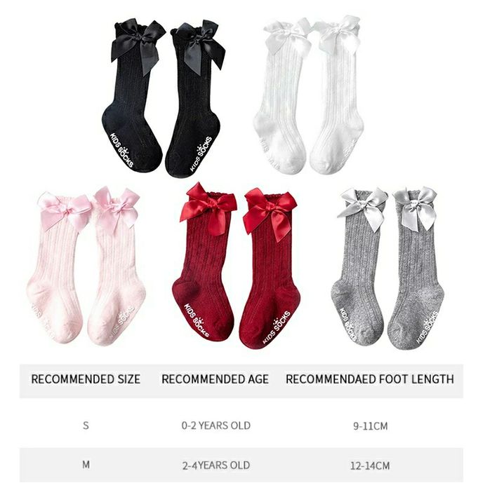 Podkolanówki z kokardą 0-2 lata 2-4 lata urodziny ,na codzień