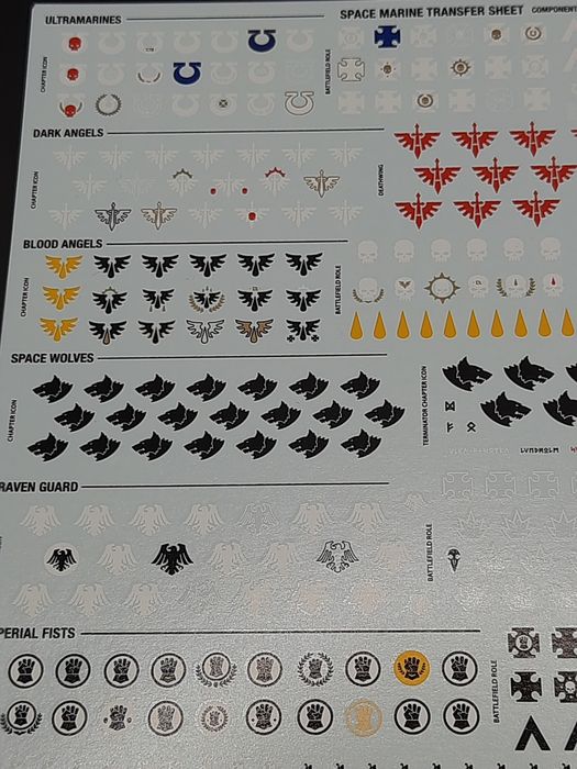 Warhammer 40k 40000 Kalkomania Spacemarines