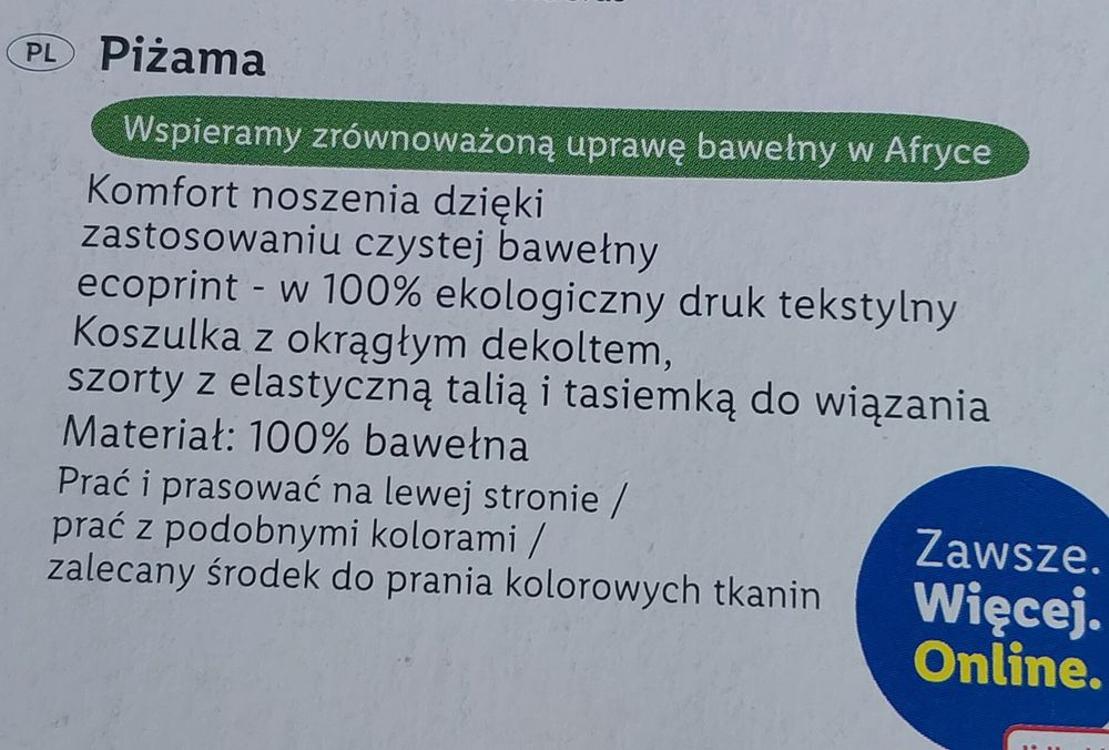 Nowa letnia piżama męska Livergy L 52/54