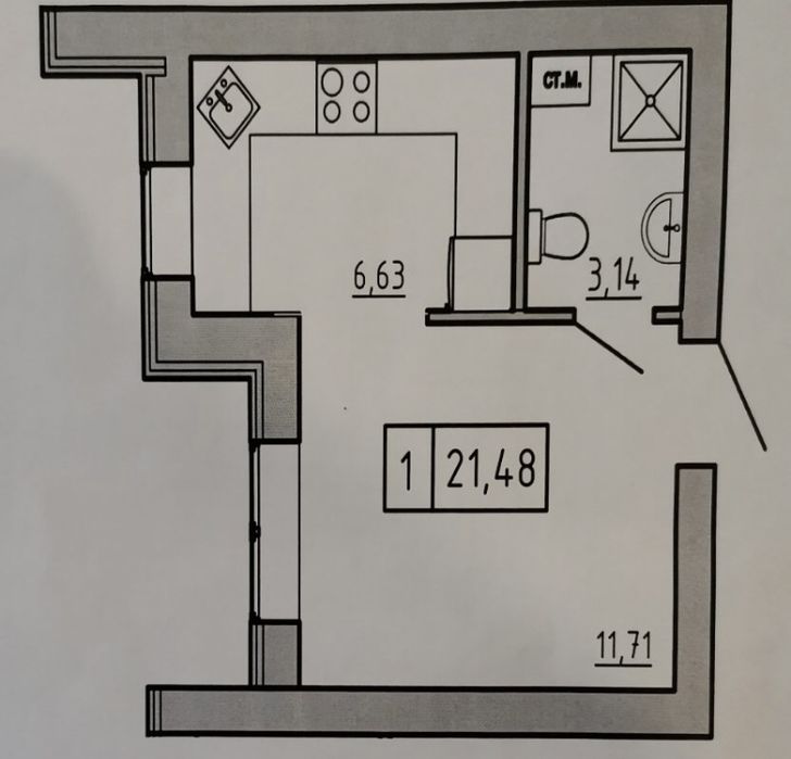 1-кімнатна квартира за адресою вул. Михайлівська (площа 22 м²) - Atlanta.ua - фото 4