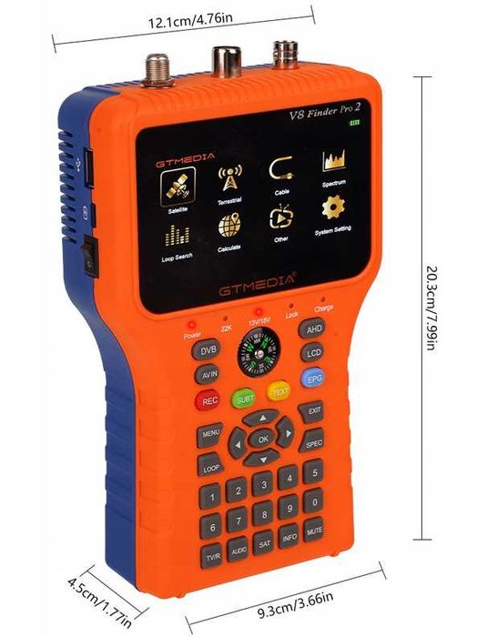GTMEDIA V8 Finder PRO DVB-S2/S2X Tester Satelitarny z LCD 4.3″