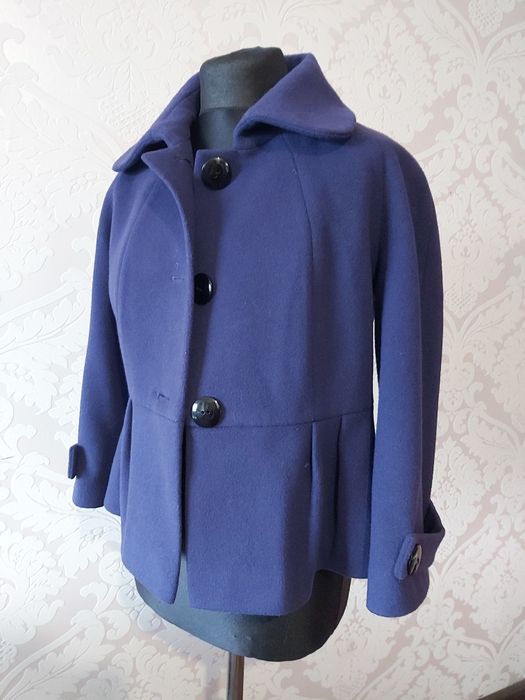 Fioletowa kurtka żakiet z baskinką 38 M Gaba