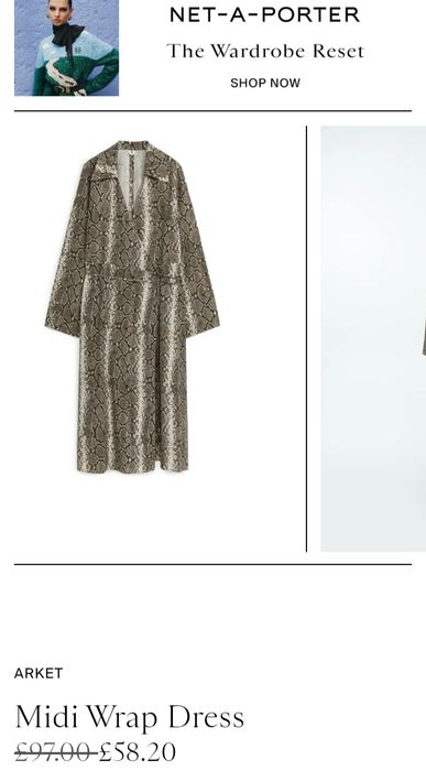 ARKET 38r markowa NOWA sukienka długa midi skóra węża panterka