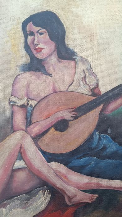 Pintura a óleo sobre madeira