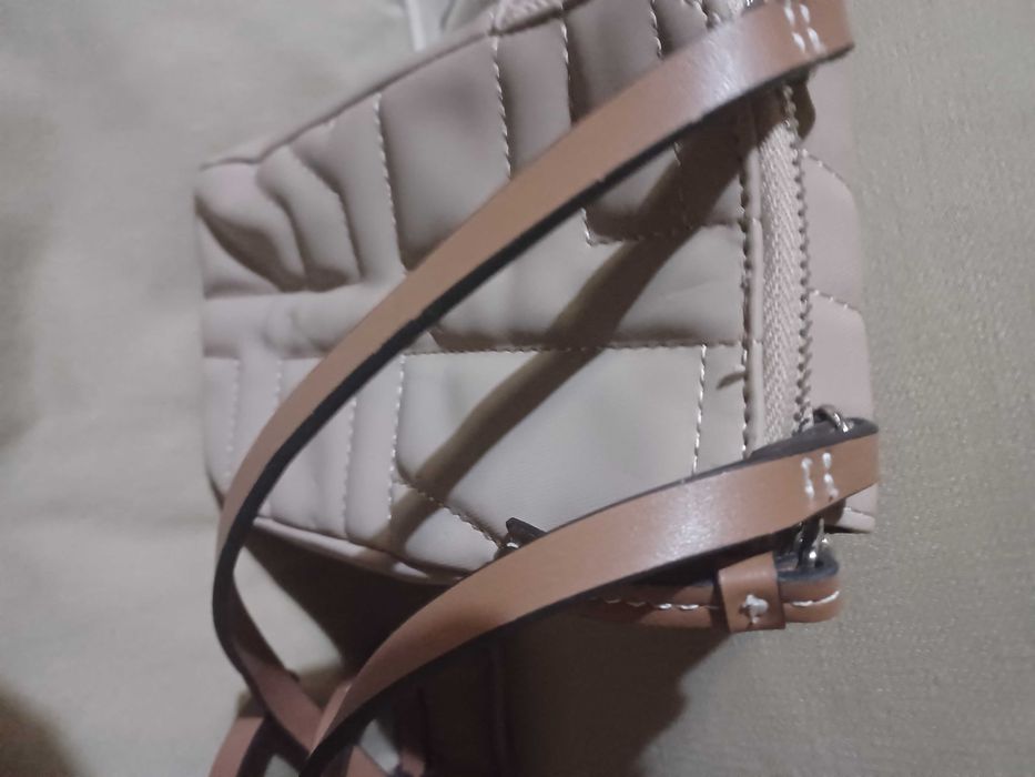 Bolsa creme com alça