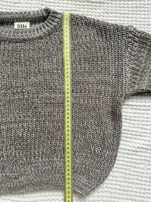 jak NOWY Lille Bawełniany Sweter  Melange Off White/Taupe 4/5 lat