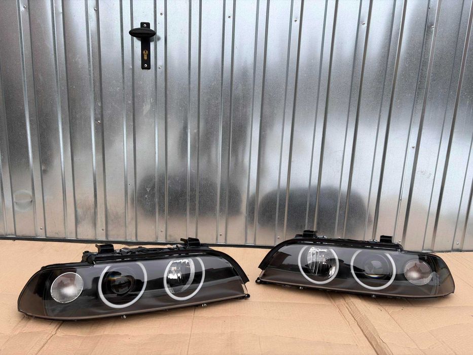 BMW E39 Lampy BiLED HELLA Black+Ringi Cotton Regeneracja NOWE Mocne!