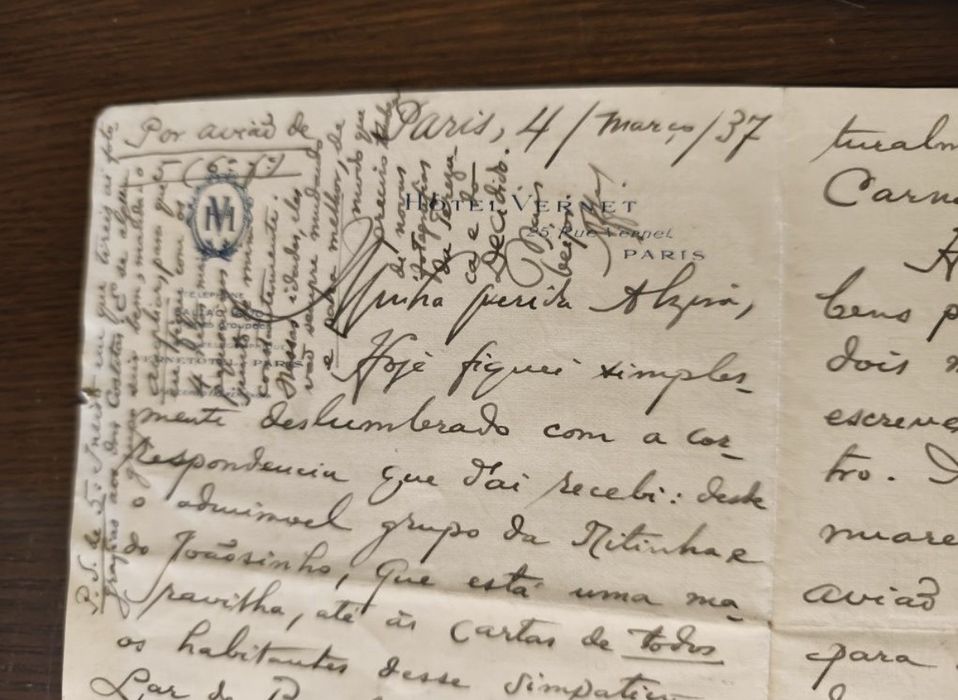 Manuscritos de Amor, 1937 Paris, entre Alzira e Affonso.