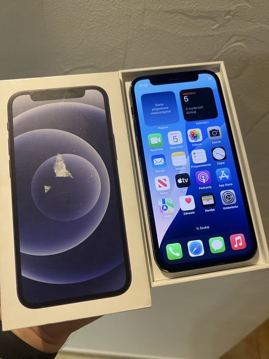 iPhone 12 mini 64GB Czarny 100% Kondycji Baterii Bardzo Ładny Stan