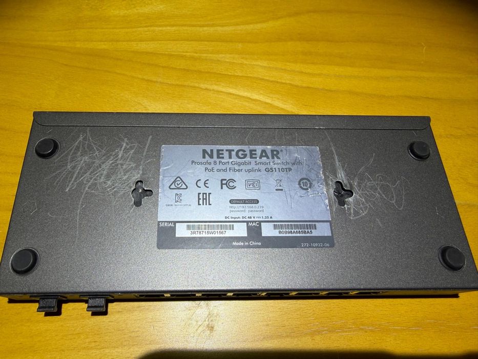 Netgear Prosafe GS110TP Smart Switch with 8 port