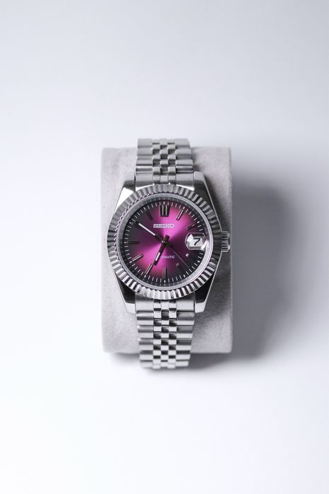 Zegarek Custom Mod Datejust Crown Purple Jubilee Seiko Mod
