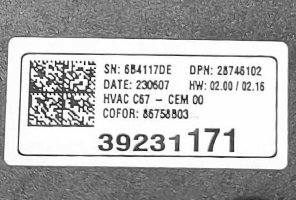 Comando Chauffage / Sofagem 39231171 - OPEL CORSA F