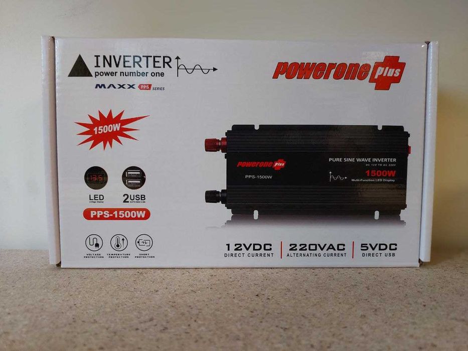 Преобразователь авто инвертор Power 12V 220V 1500W c функц/ плав пуска