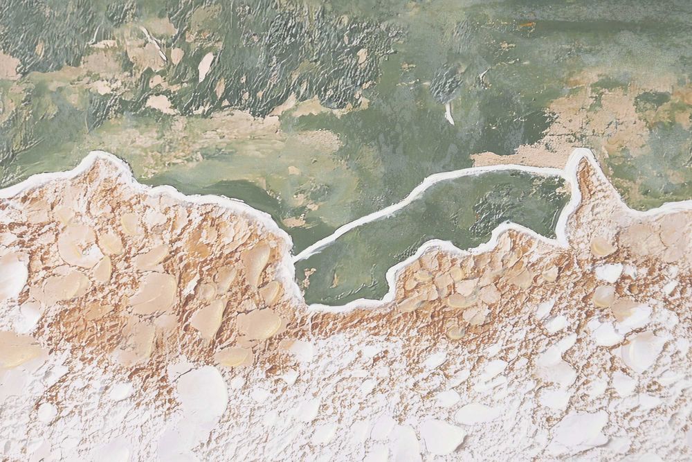 Quadro Pintado Verde e bege - 183x123cm  By Arcoazul